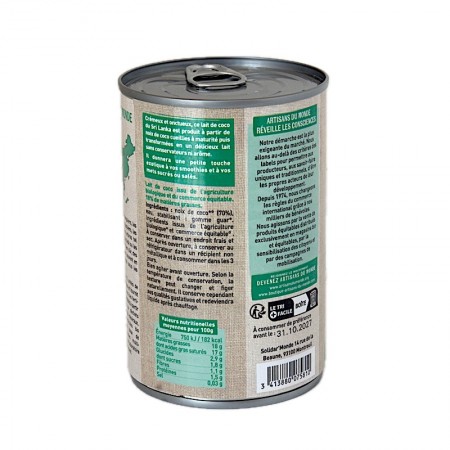 Lait de coco bio composition