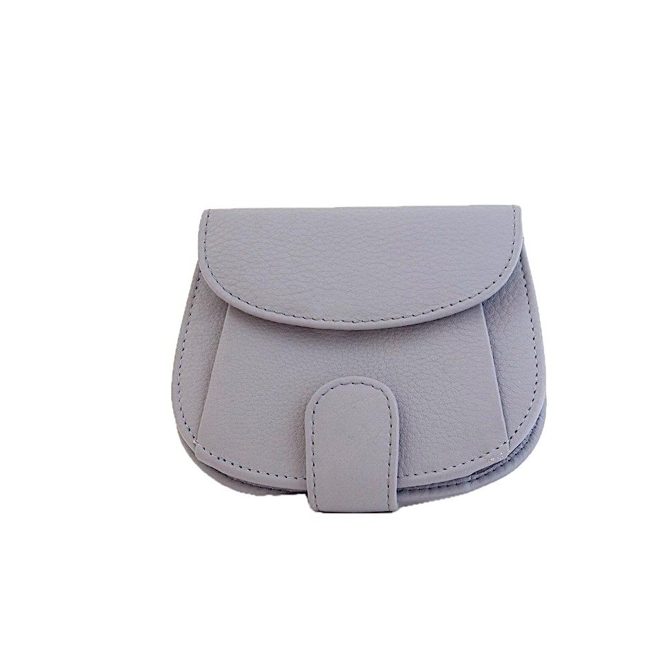 Porte monnaie porte cartes cuir bleu gris