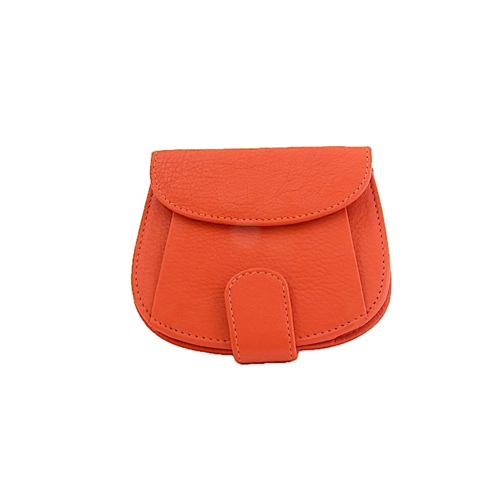 Porte monnaie porte cartes cuir orange