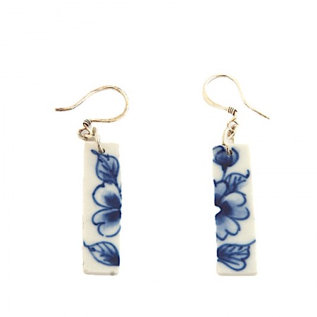 Boucles d'oreilles rectangulaires céramique