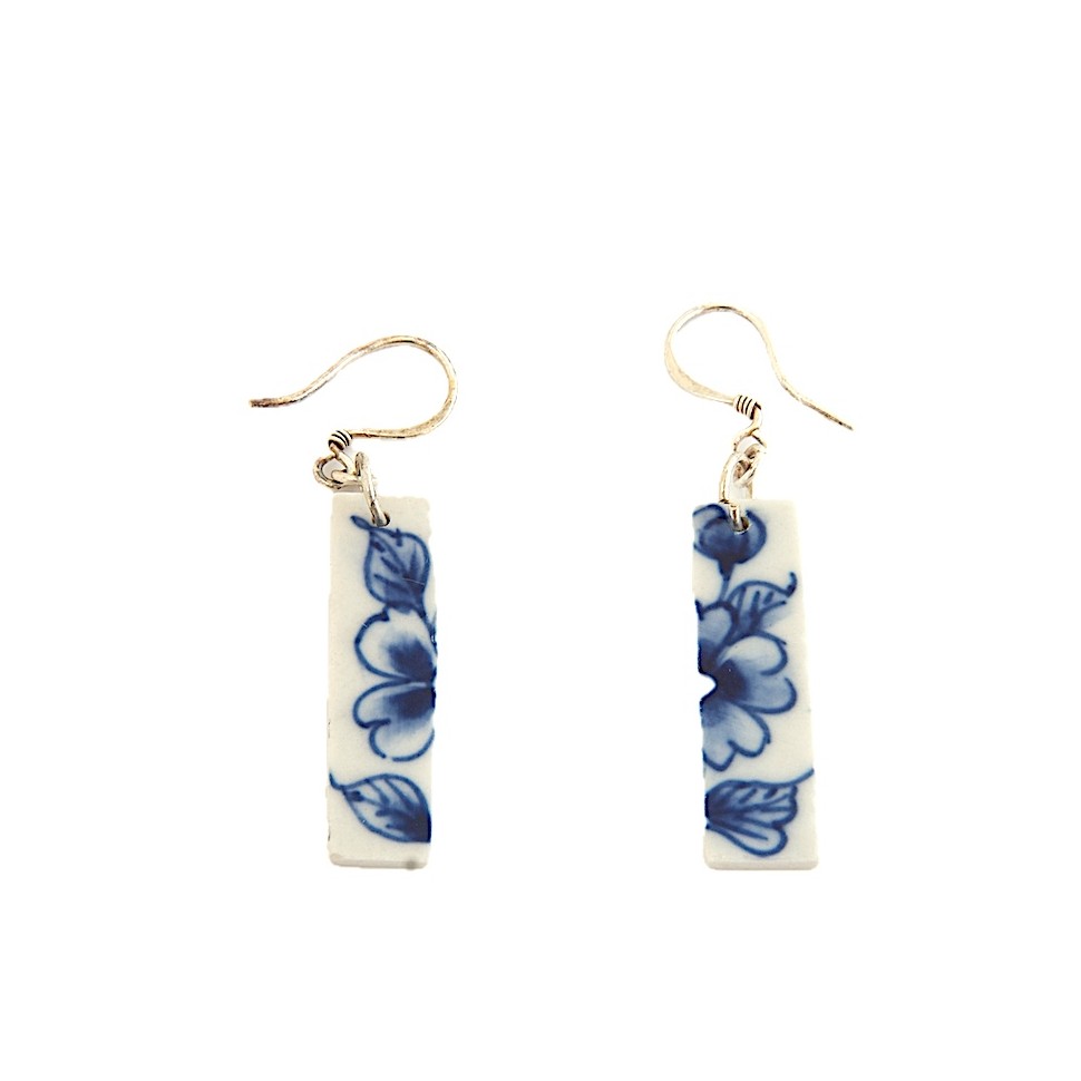 Boucles d'oreilles rectangulaires céramique