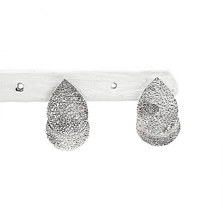 Boucles d'oreilles gouttes laiton argenté