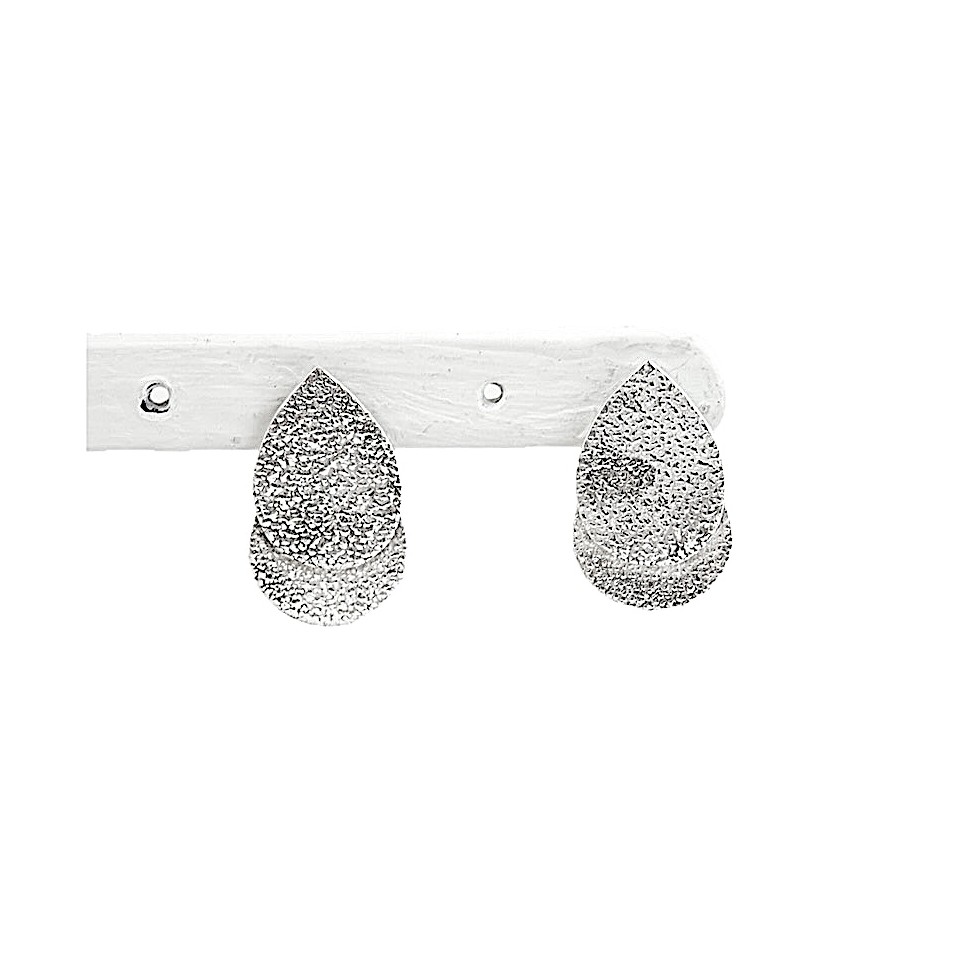 Boucles d'oreilles gouttes laiton argenté