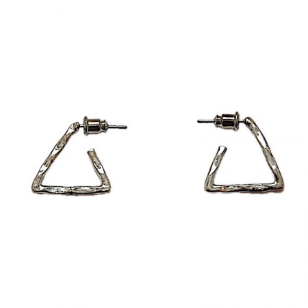 Boucles d'oreilles triangle laiton argenté