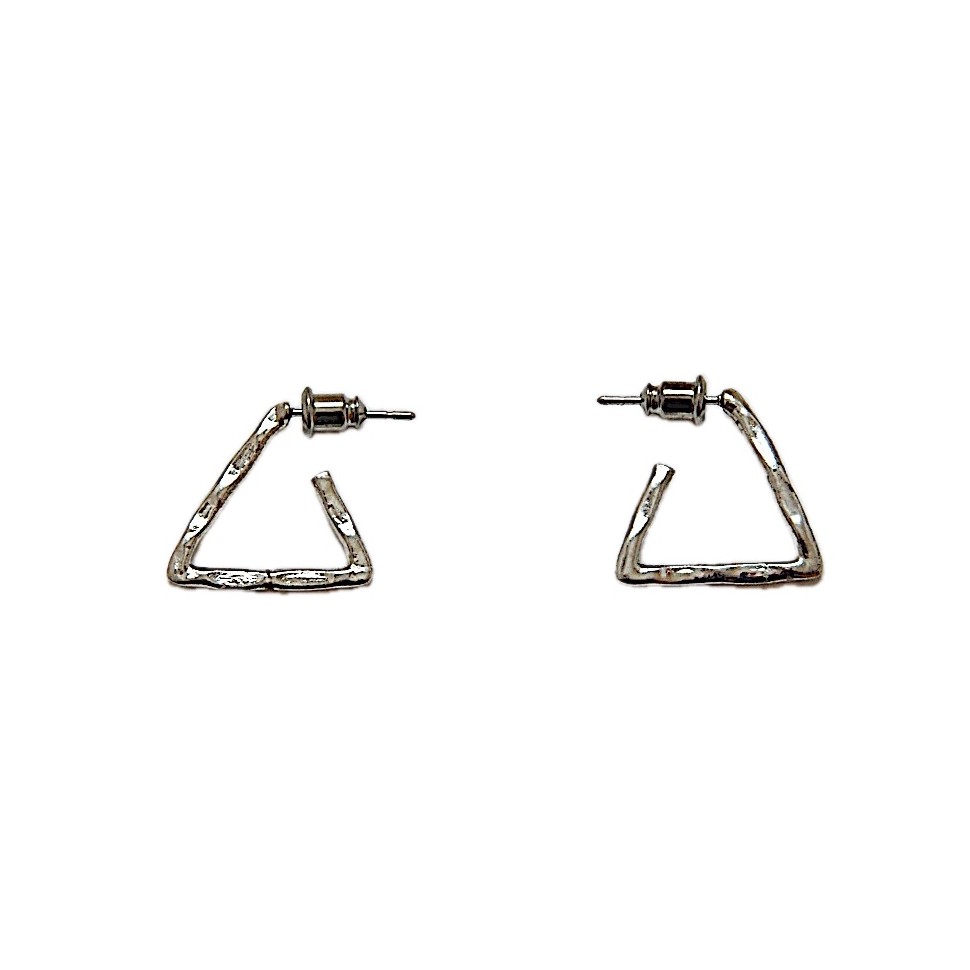 Boucles d'oreilles triangle laiton argenté
