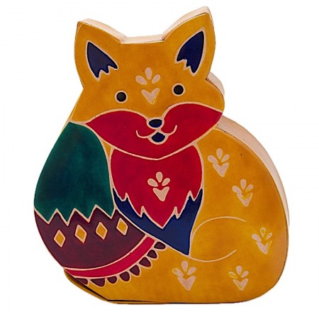 Tirelire renard cuir