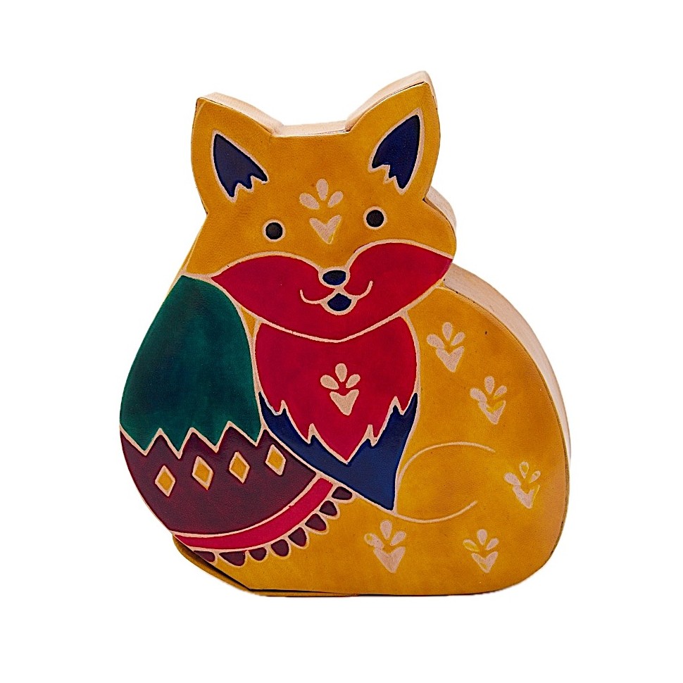 Tirelire renard cuir