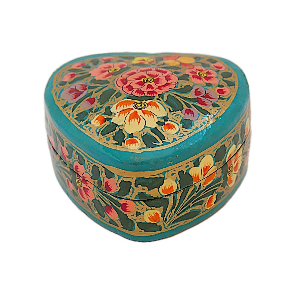 Boîte papier mâché coeur