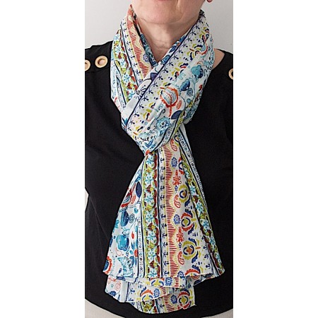 Echarpe coton bio multicolore