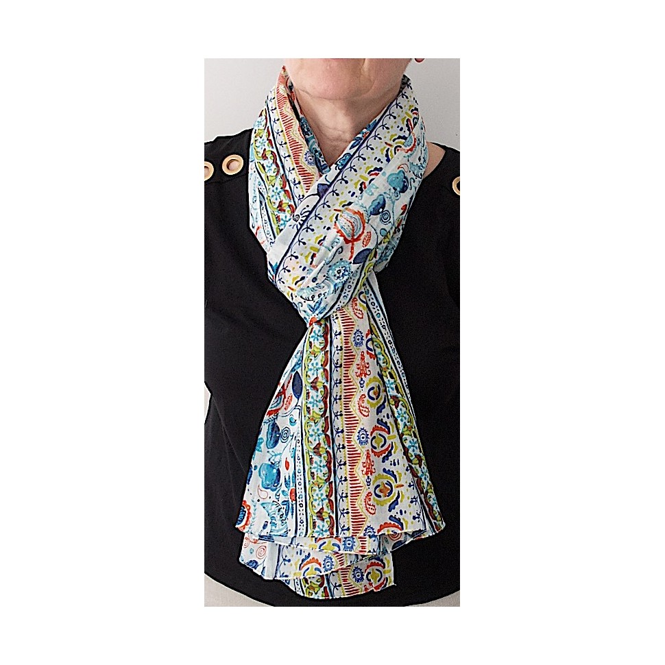 Echarpe coton bio multicolore