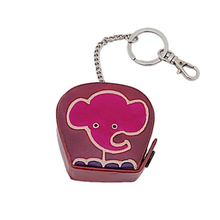 Porte clés bourse éléphant cuir