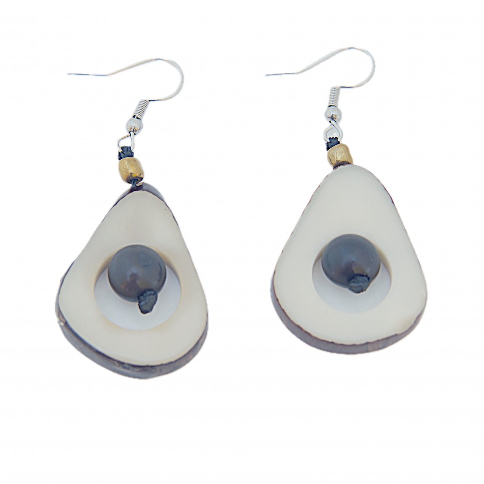 Boucles d'oreilles tagua et açaï