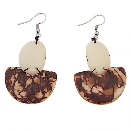 Boucles d'oreilles tagua naturelle