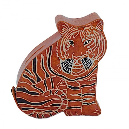 Tirelire tigre cuir