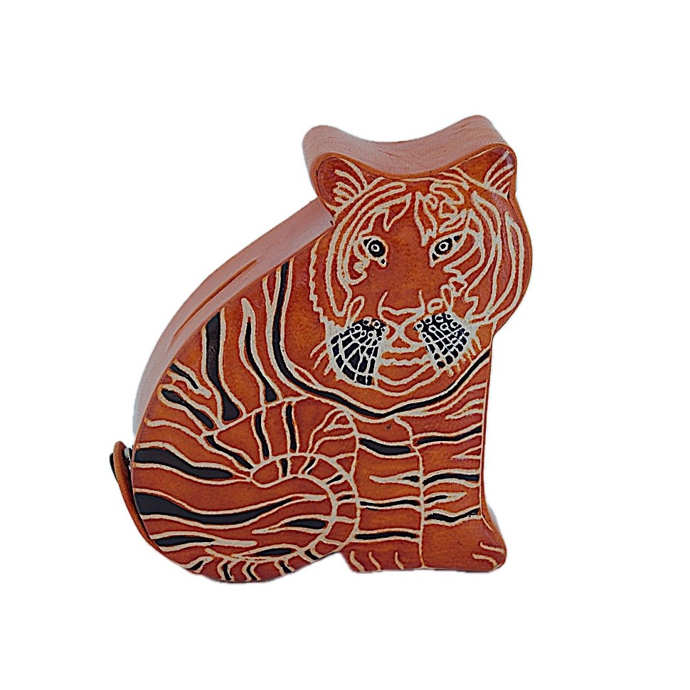 Tirelire tigre cuir