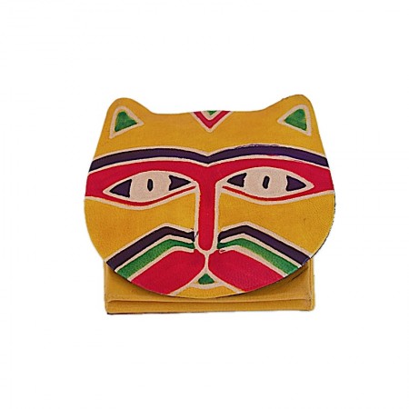 Porte monnaie cuir chat