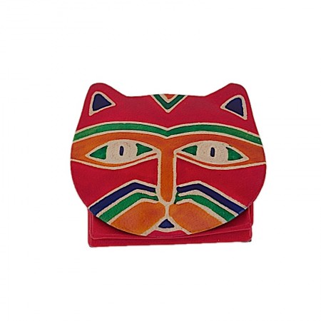 Porte monnaie cuir chat