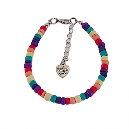 Bracelet multicolore perles de noix de coco