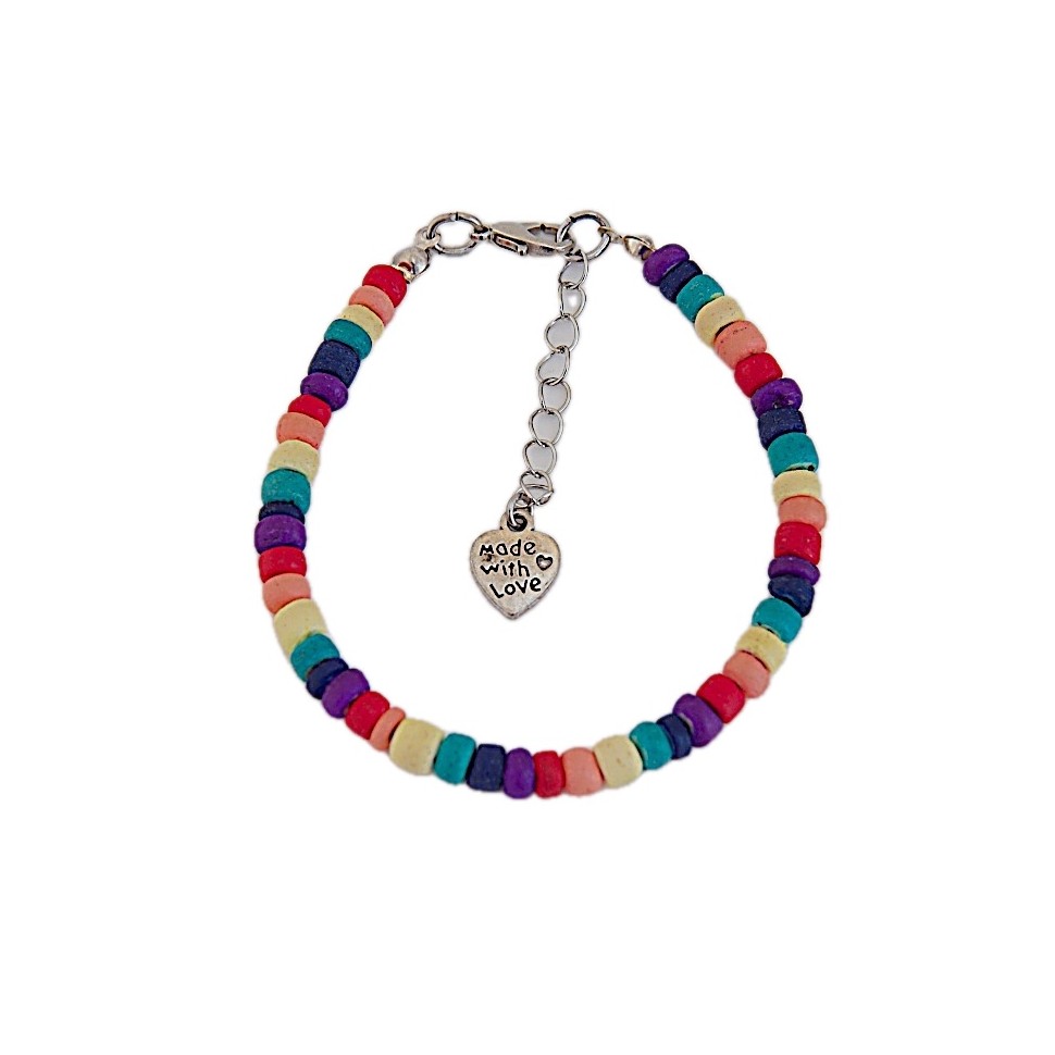 Bracelet multicolore perles de noix de coco