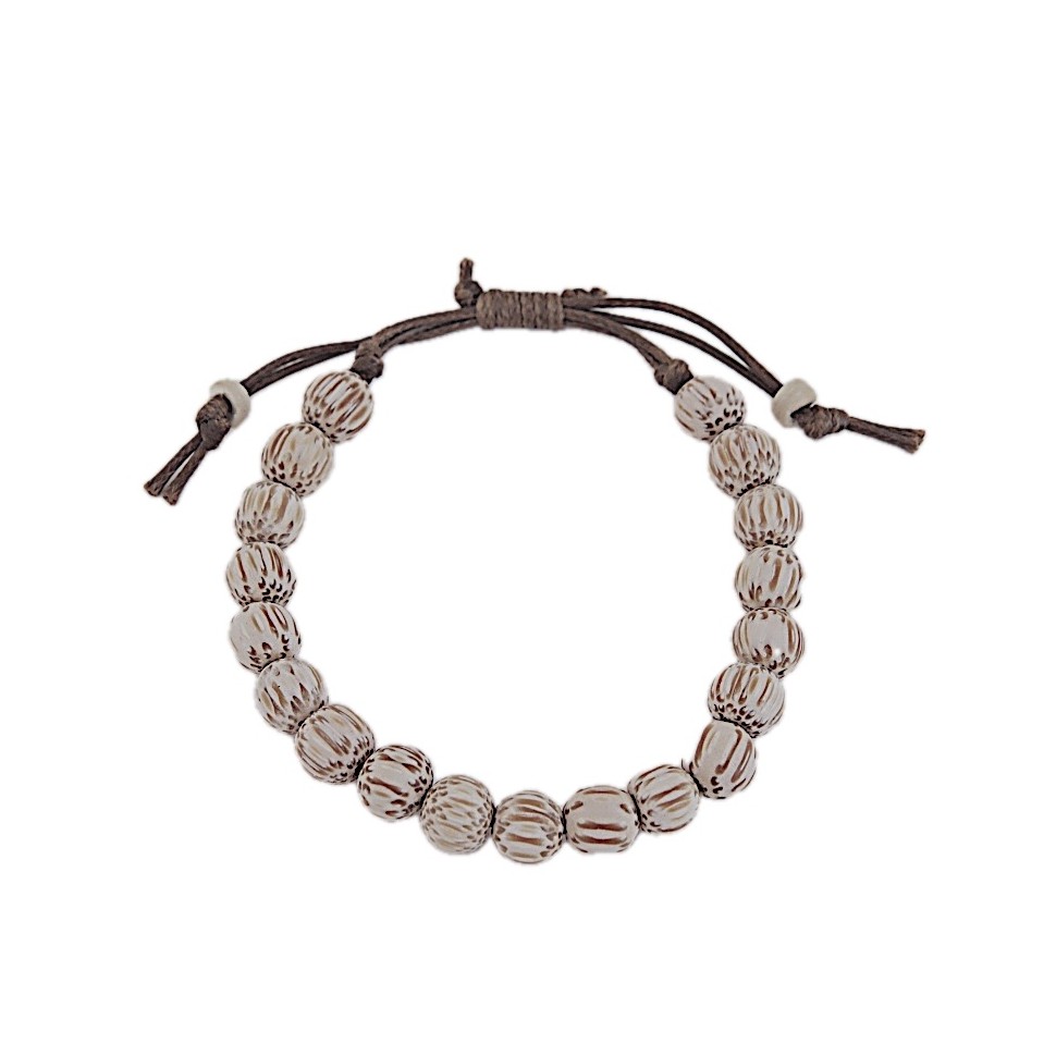 Bracelet réglable en noix de palmier