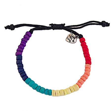 Bracelet réglable multicolore en noix de coco