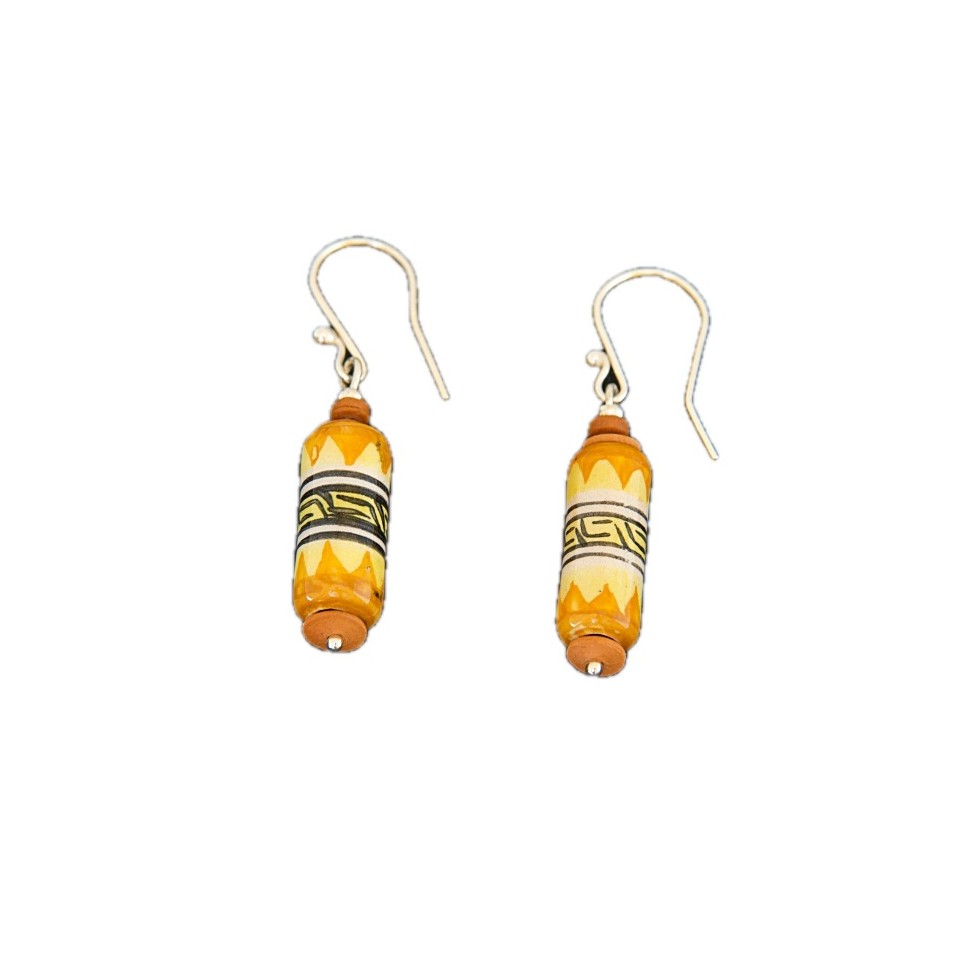 Boucles d'oreilles cylindre céramique