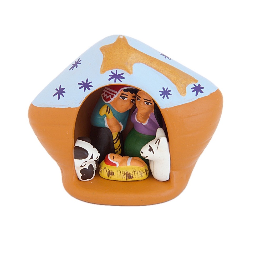 Crèche maison avec étoile filante