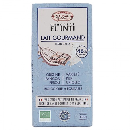 Chocolat lait 46% cacao El Inti bio