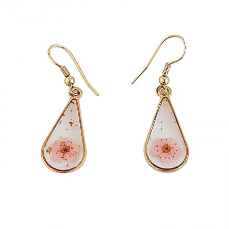 Boucles d'oreilles gouttes laiton et résine