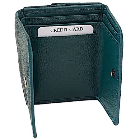 Porte monnaie portefeuille cuir vert