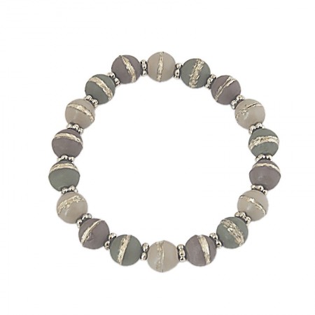 Bracelet élastique perles et laiton
