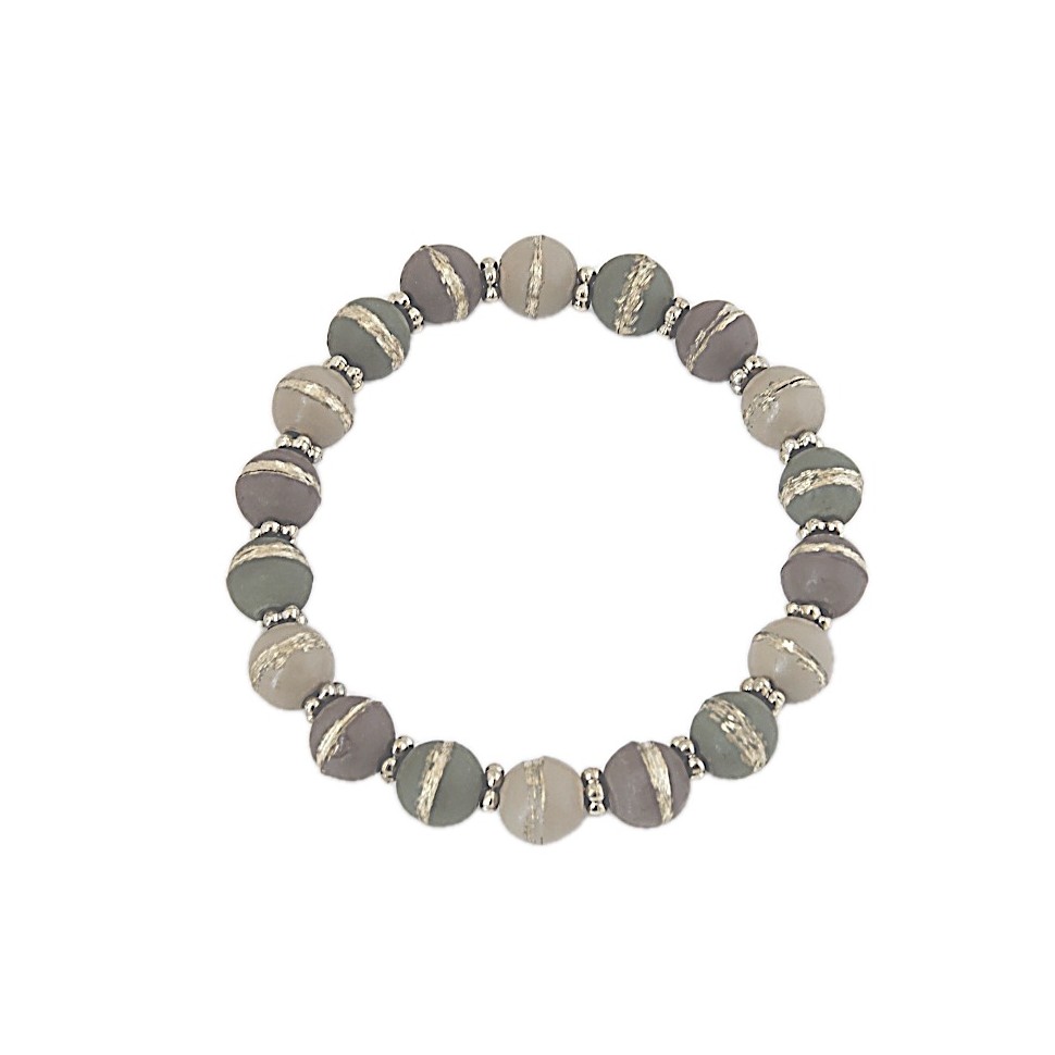 Bracelet élastique perles et laiton