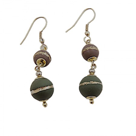 Boucles d'oreilles perles laiton doré