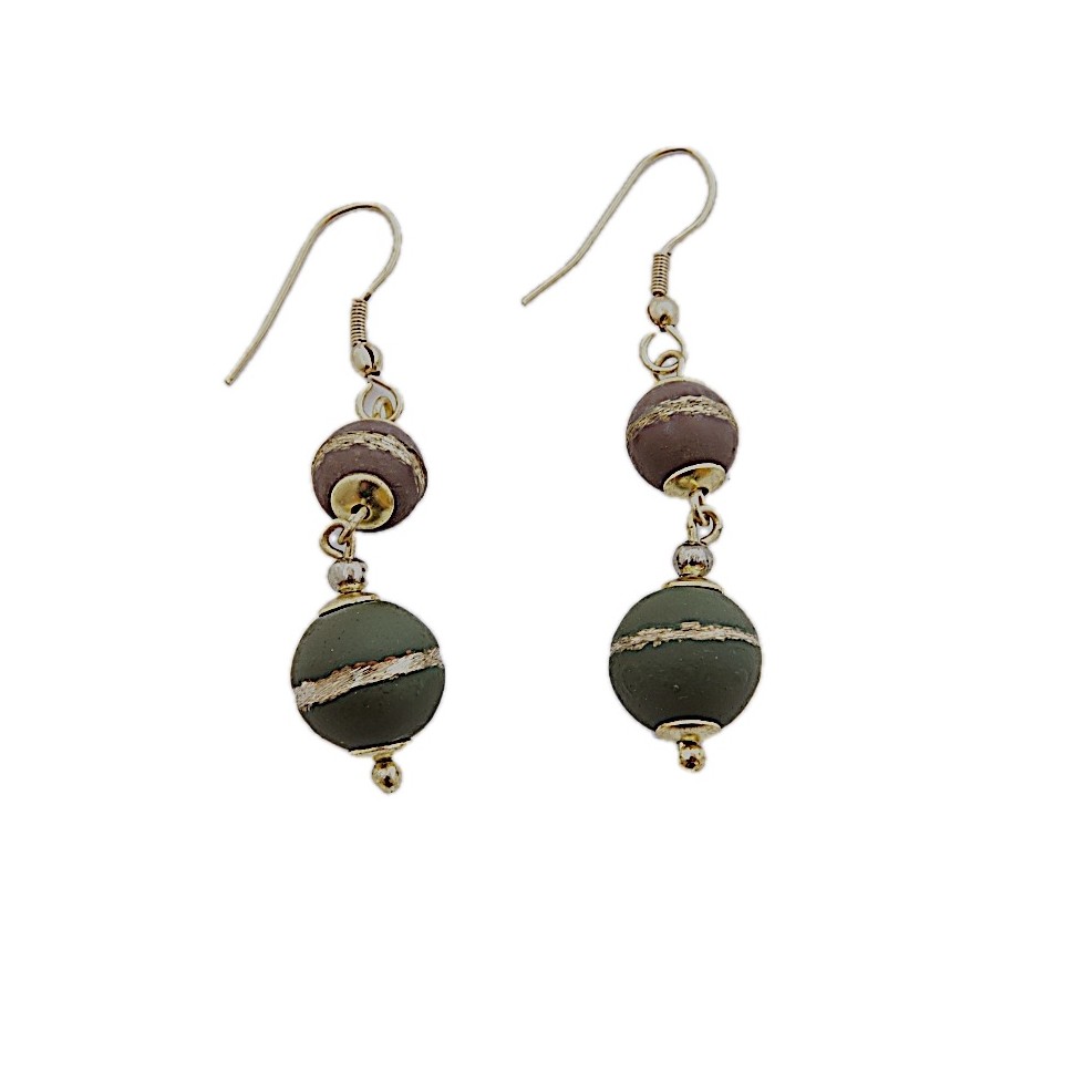 Boucles d'oreilles perles laiton doré