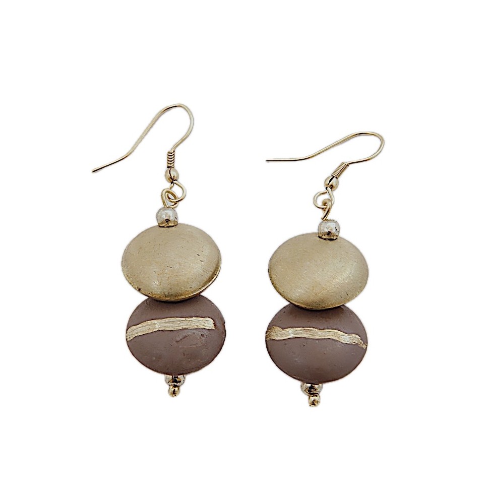 Boucles d'oreilles disques laiton