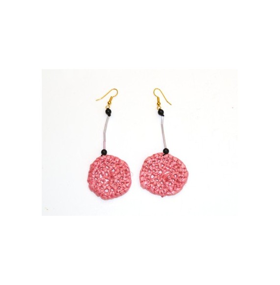 Boucles d'oreilles plastique recyclé rose