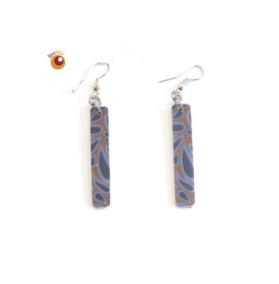 Boucles d'oreilles rectangle tons mauves