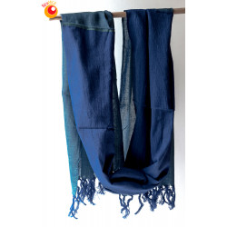 Echarpe laine bleue