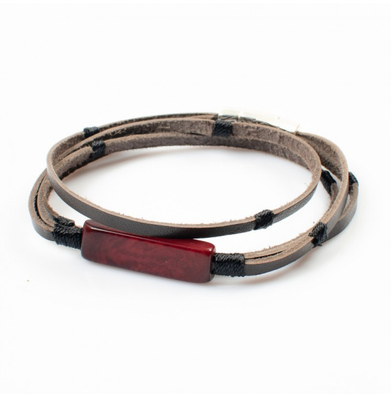 Bracelet Tagua cuir Alpha