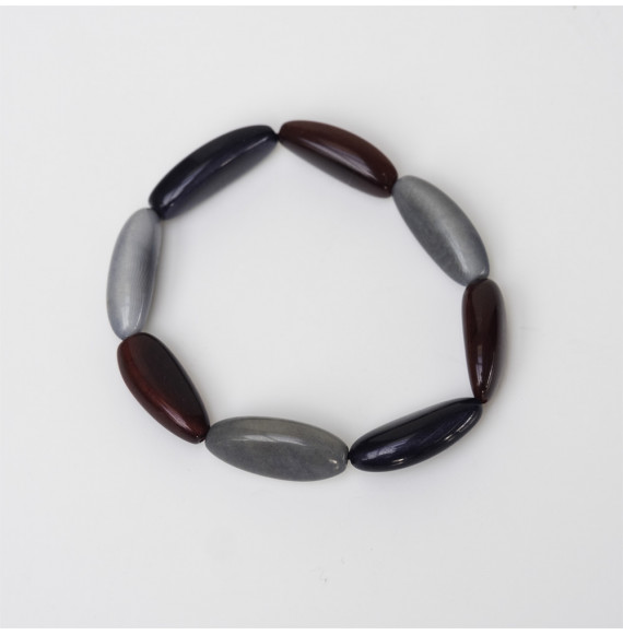 Bracelet élastique tagua tricolore Vanina