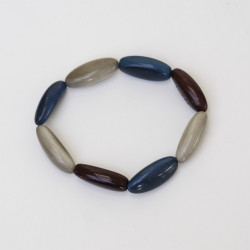 Bracelet élastique tagua tricolore Vanina