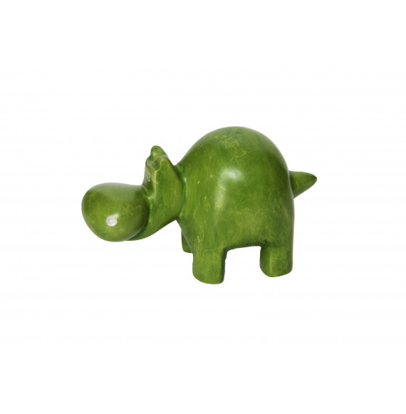 Hippopotame 10 cm vert en saponite