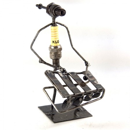 Xylophoniste en métal recyclé