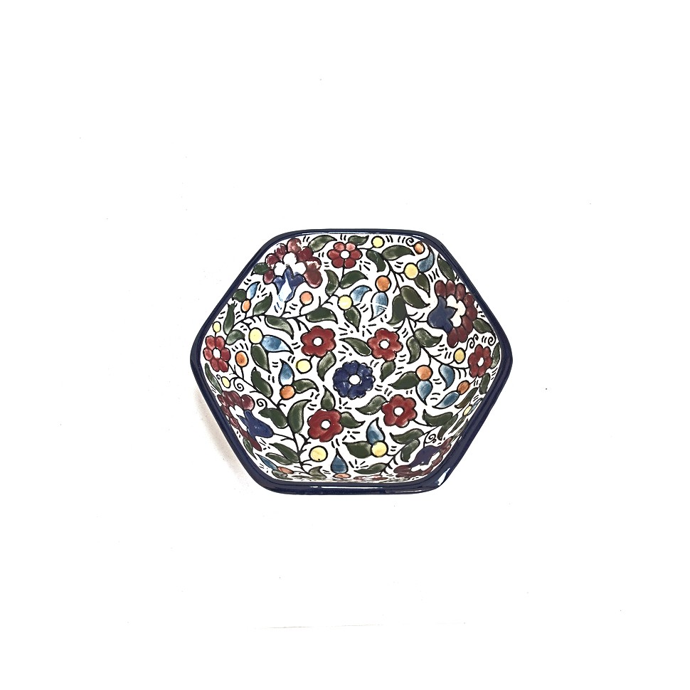 Plat hexagonal céramique Hébron