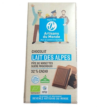 Chocolat lait des Alpes bio et équitable