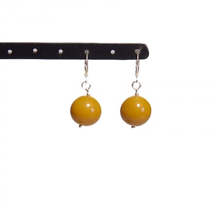 Boucles d'oreilles tagua bille curry