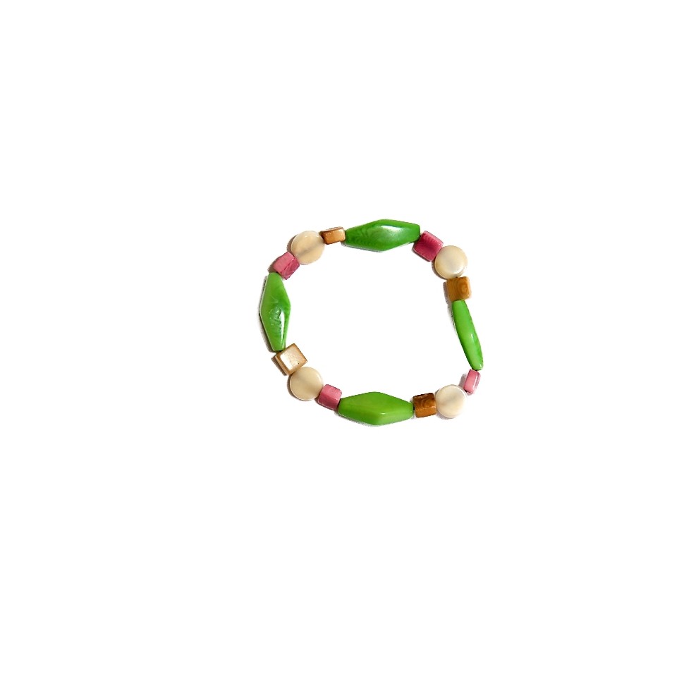 Bracelet élastique tagua multiformes multicolore