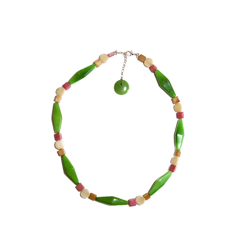 Collier tagua multiformes multicolore