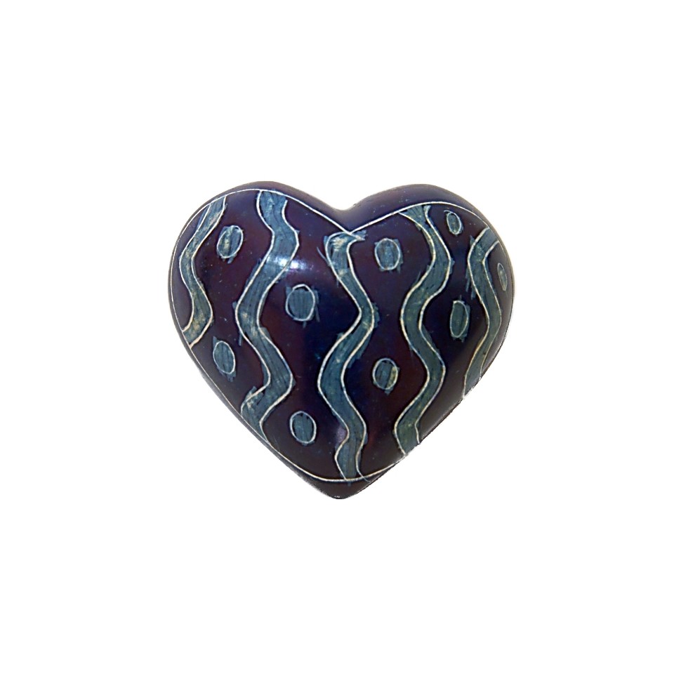 Coeur bleu pierre à savon