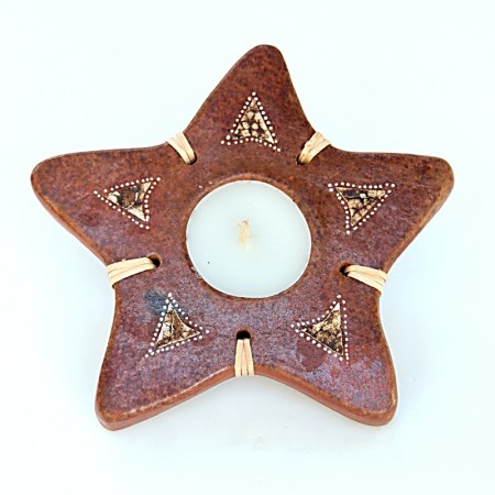 Bougeoir étoile terracotta